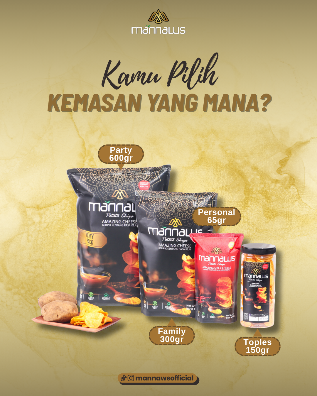Mannaws potato chips